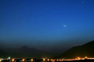 هلال ماه شعبان در آسمان استهبان / عکس : سیدحسن کشفی