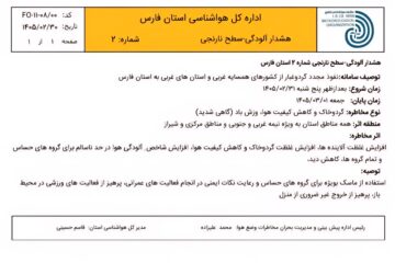 گرد و غبار در راه استهبان
